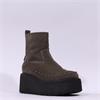 Marco Moreo Vale Stud Detail Wedge Boot - Olive Suede